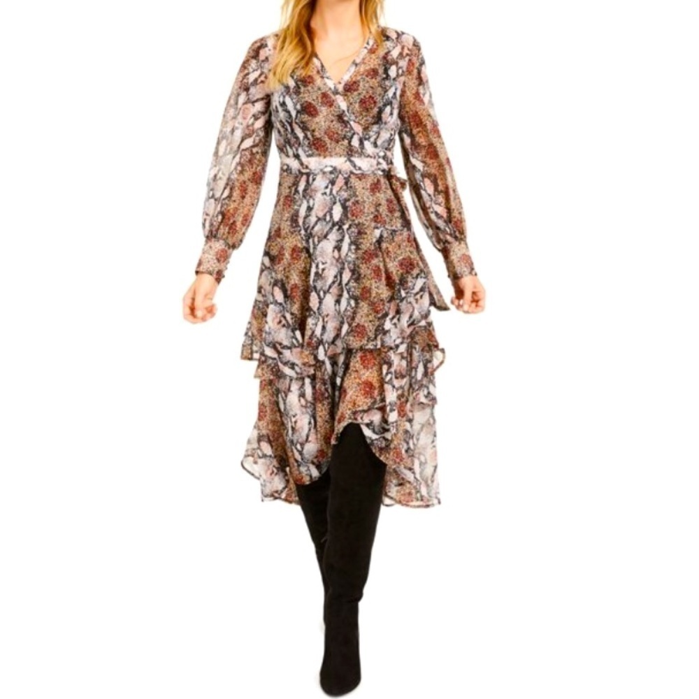 BAR 111 Blua & Tilly Multisnake print wrap dress